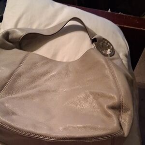 Michael Kors Taupe Leather Hobo Bag